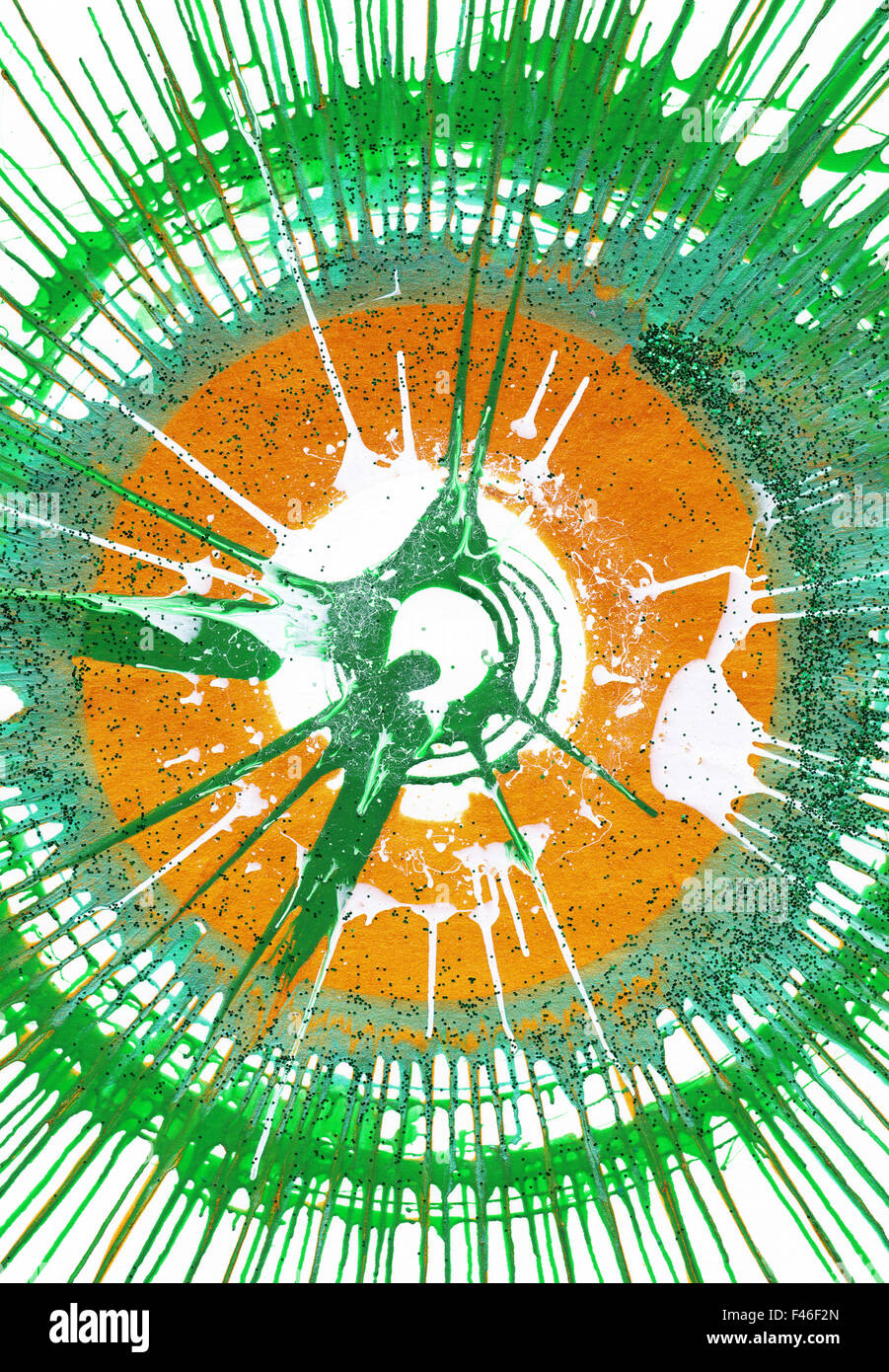 L'art moderne contemporain coloré dessin blob acrylique style Jackson Pollock Banque D'Images