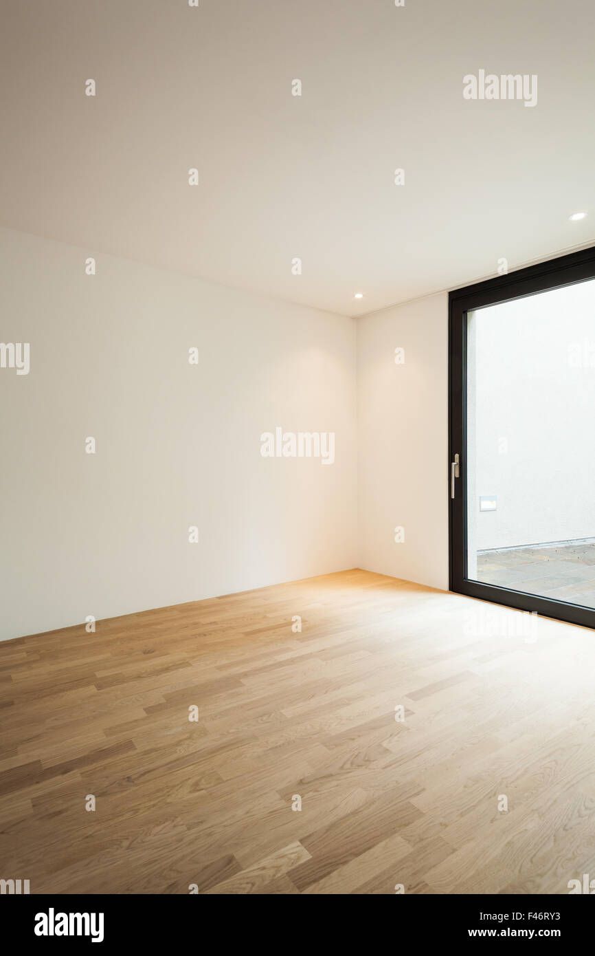 Nouvelle maison d'intérieur, salle vide avec fenêtre, détail Banque D'Images