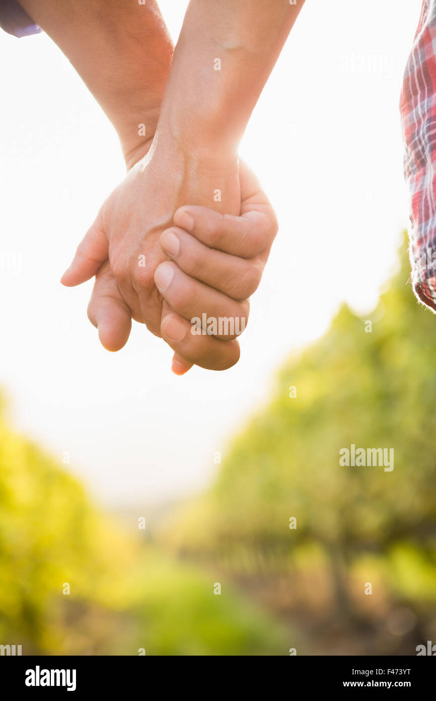 Vue rapprochée de couple holding hands Banque D'Images Vue rapprochée de couple holding hands Banque D'Images