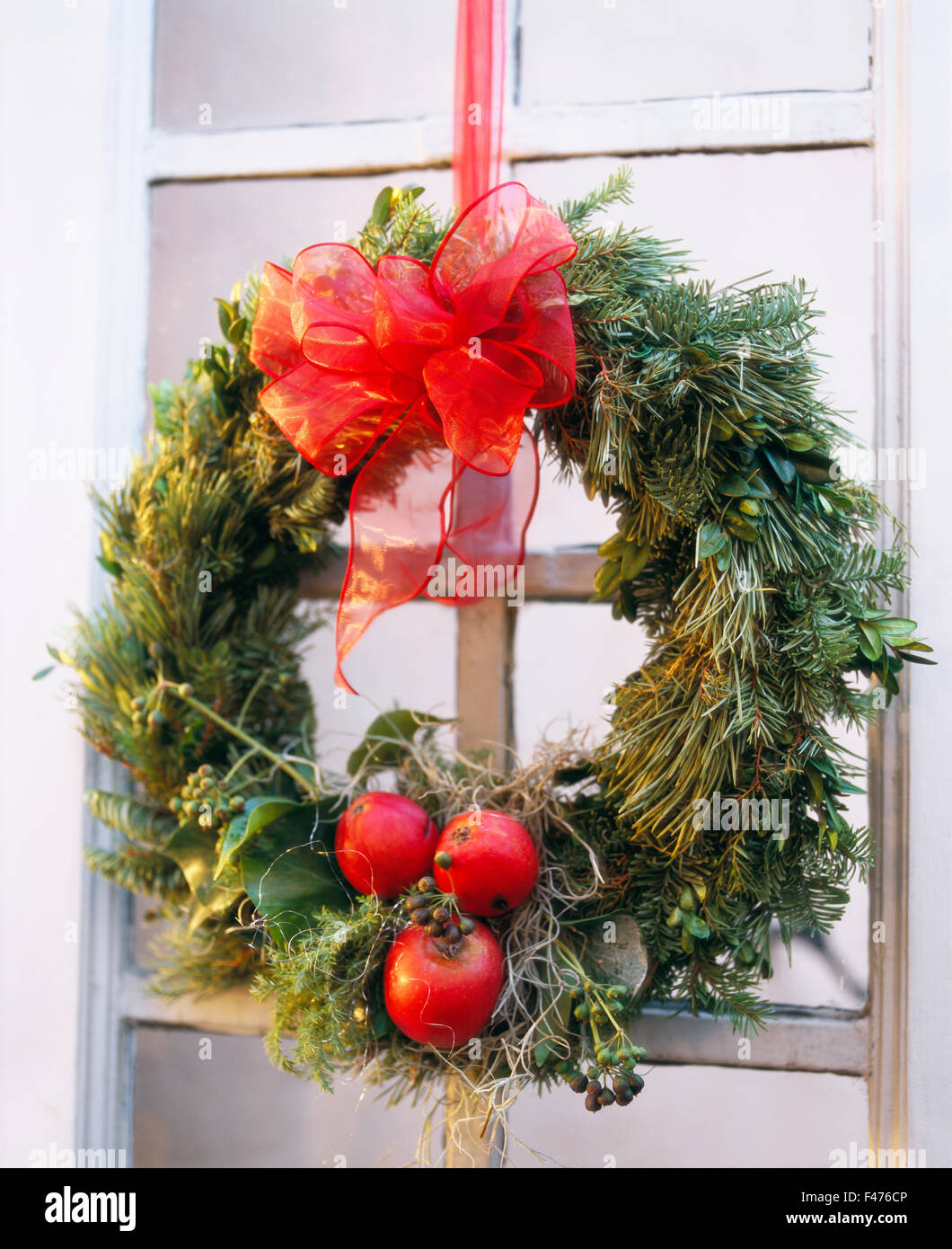 Noël décoration sur une porte. Banque D'Images