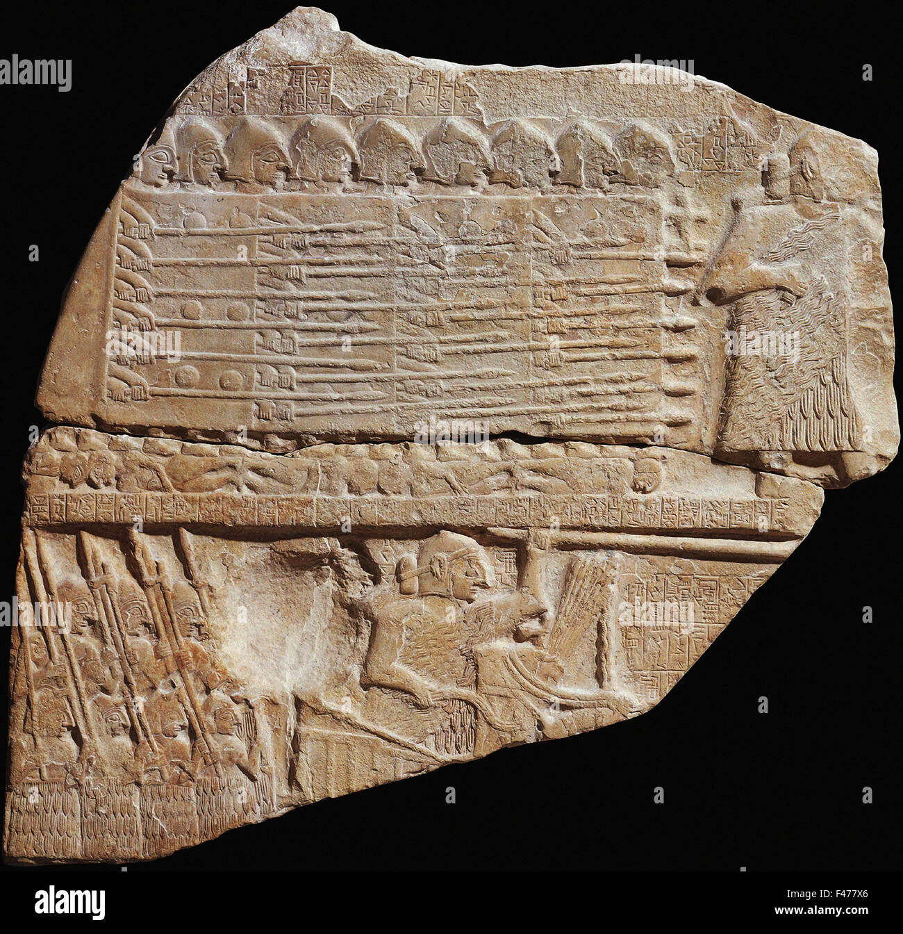 5803. Stèle de la victoire d'Ennatum Roi de Lagash (Syrie) dating c. 2600-2350 BC. La stèle sculptée en calcaire représente différents une bataille Banque D'Images