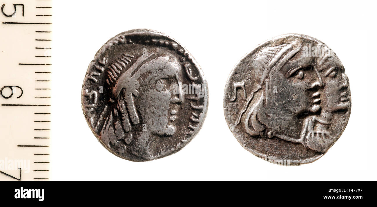 5806. Médaille représentant le roi nabatéen Obodas III, 30-9 av. Banque D'Images