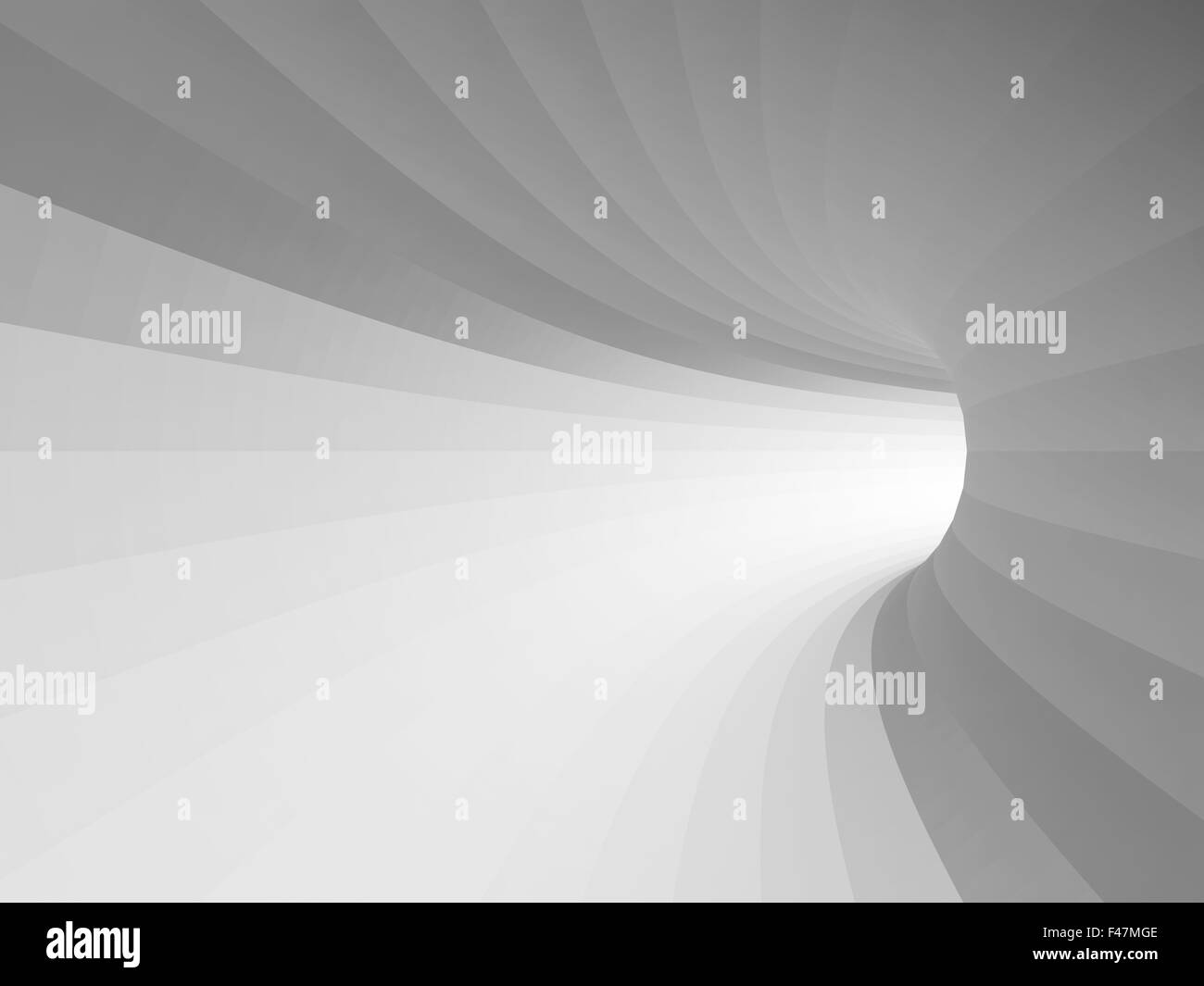 En ce qui concerne l'intérieur du tunnel blanc avec un éclairage doux. Illustration 3D render Banque D'Images