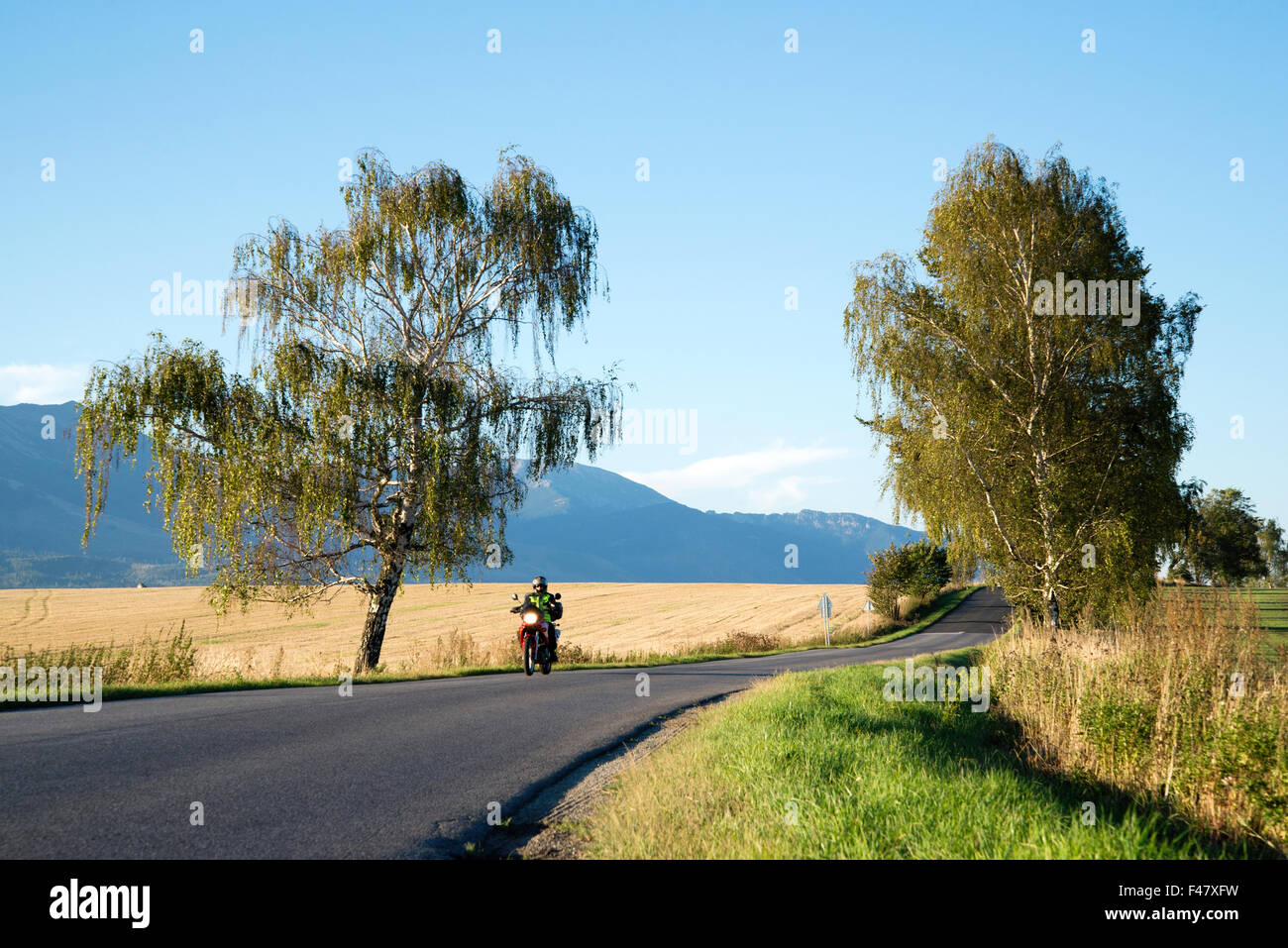 Biker aller à Hautes Tatras Banque D'Images