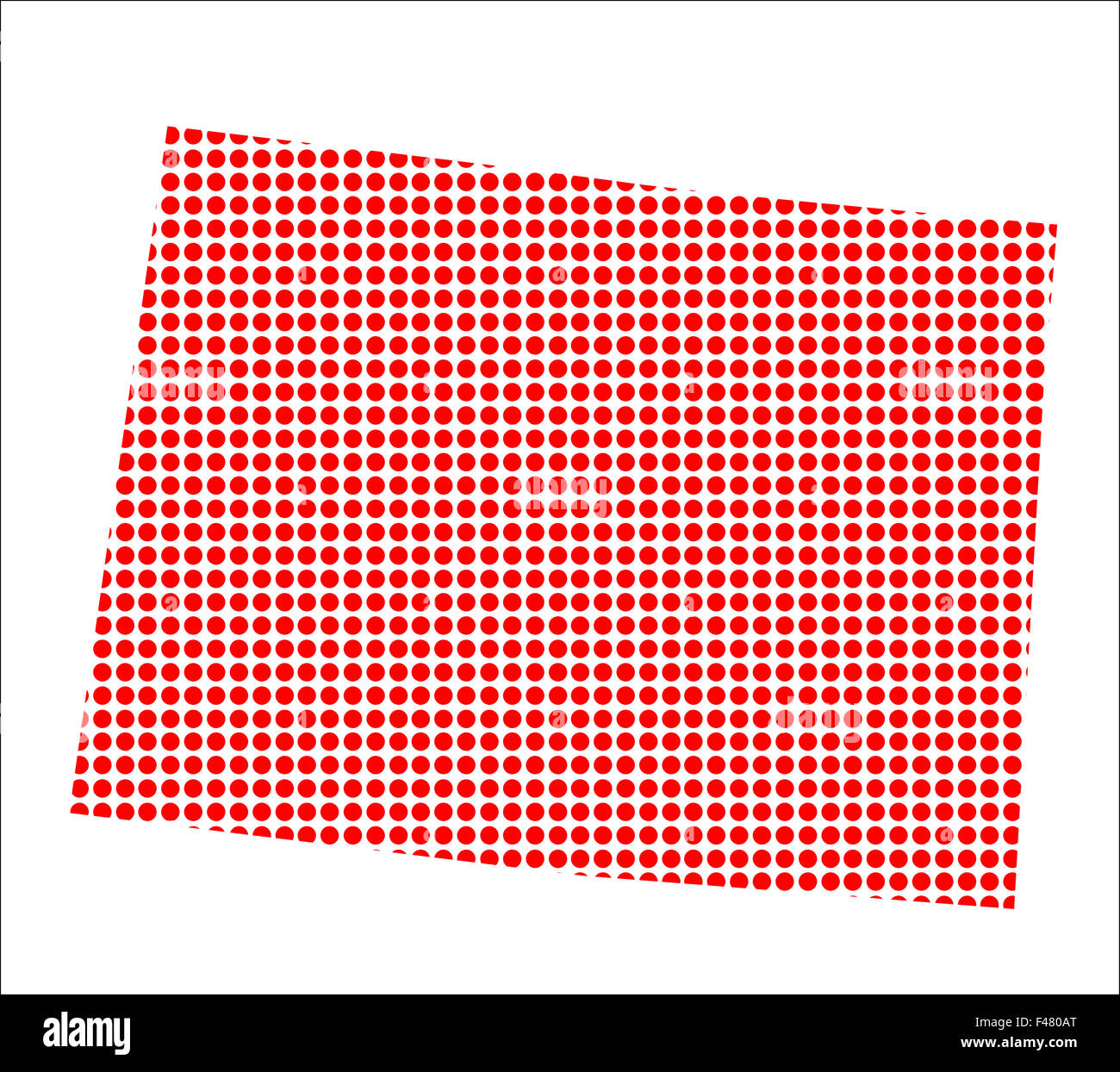 Une carte de l'état du Colorado créé à partir d'une série de points rouges sur fond blanc Banque D'Images