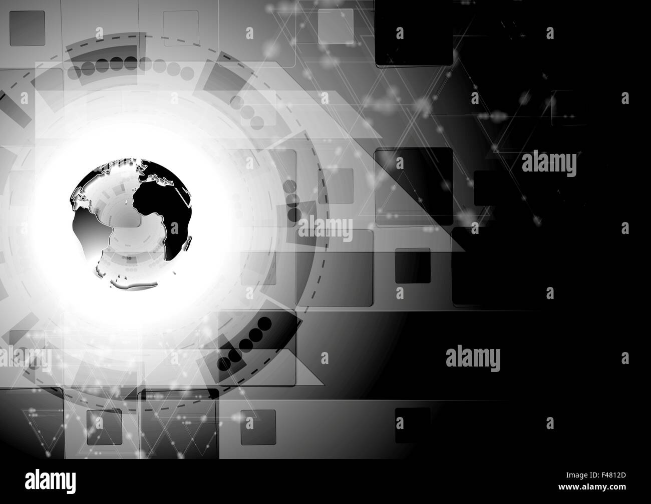 Résumé Contexte La technologie brillant noir Banque D'Images