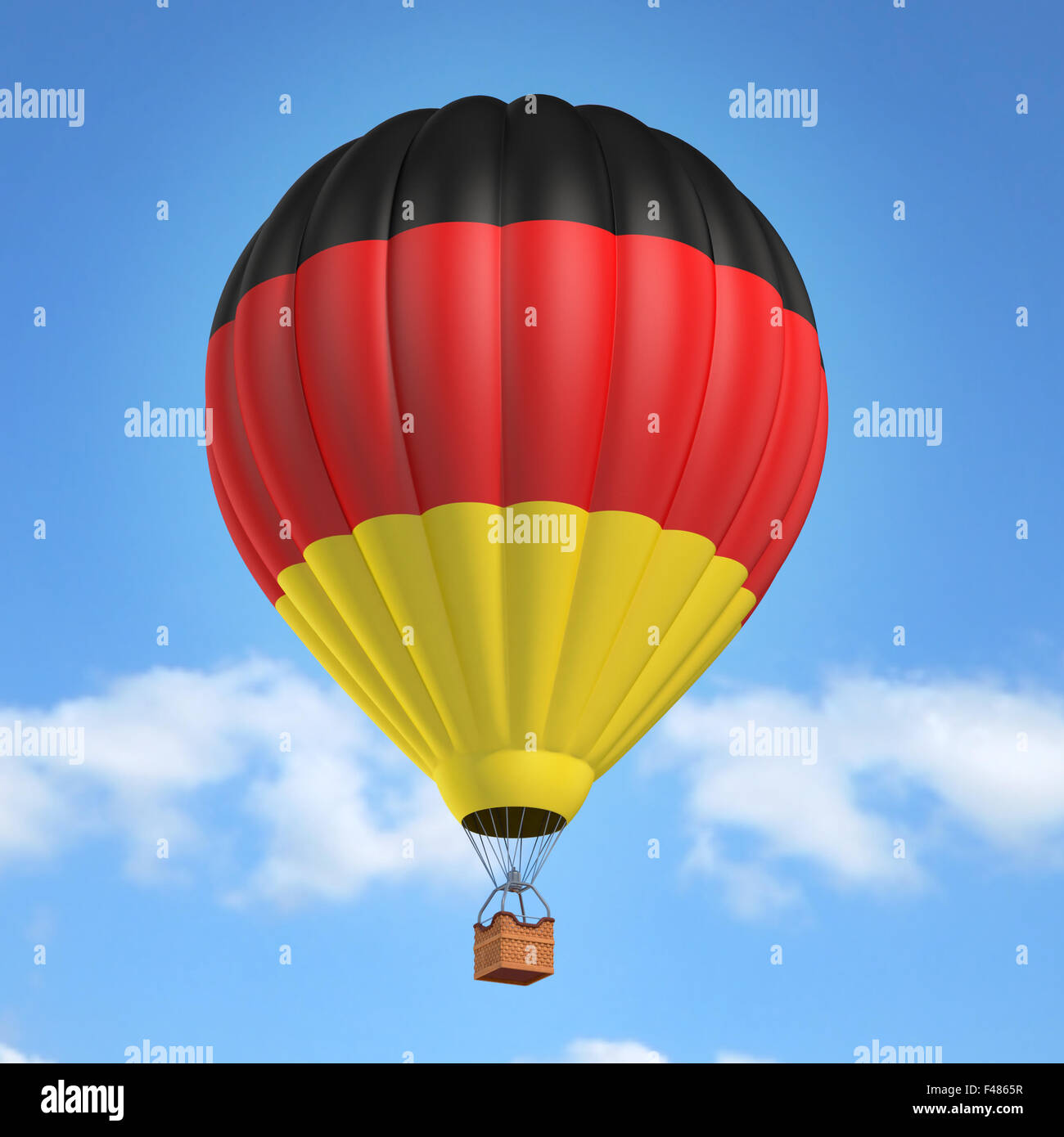 Hot Air Balloon avec drapeau allemand Banque D'Images
