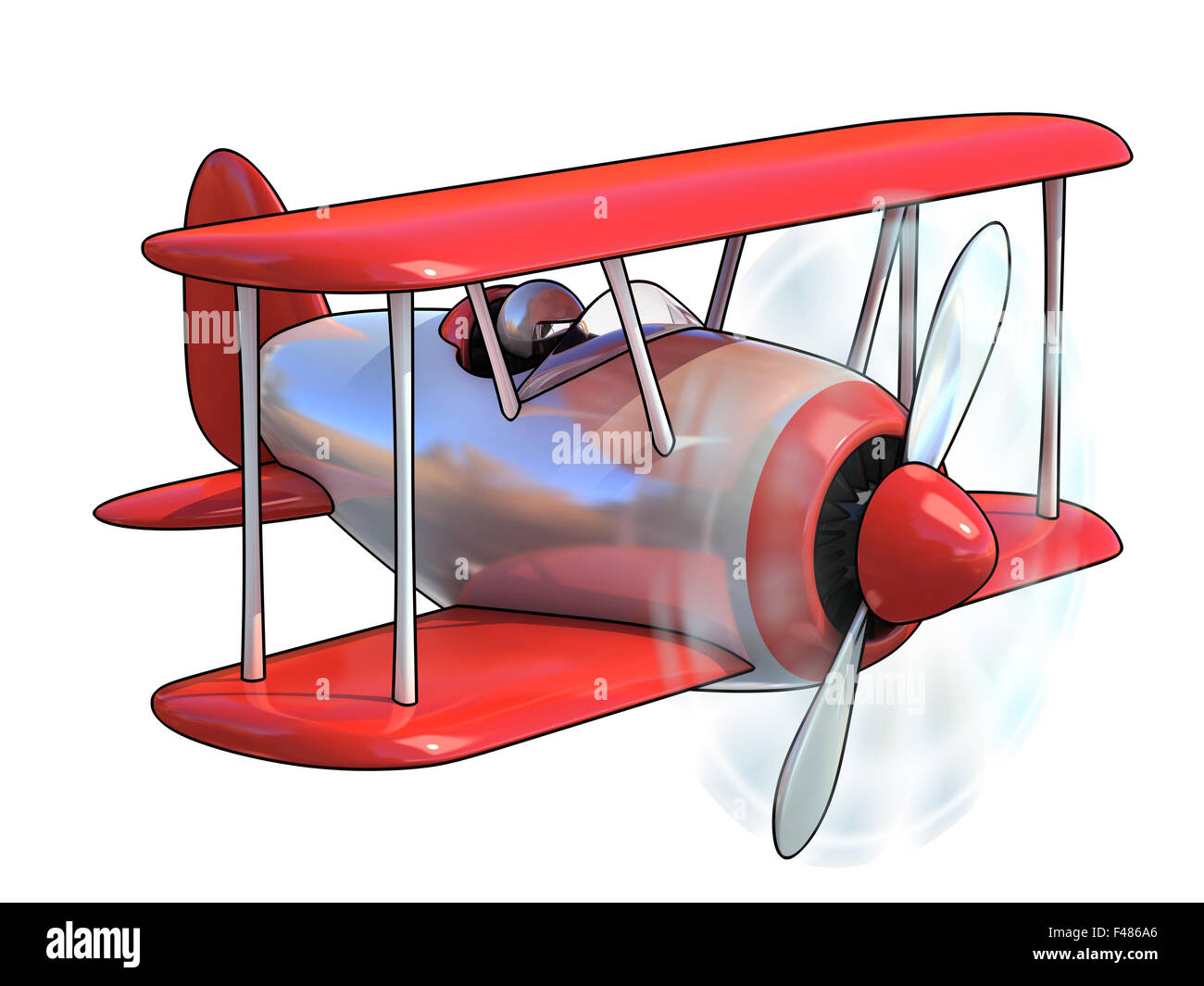 Cartoon comme avion 3d illustration isolé sur fond blanc Banque D'Images