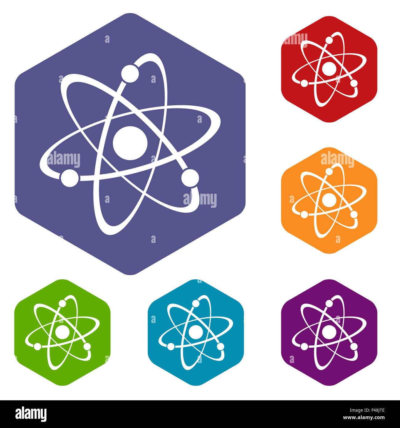 Atom rhombus icons Banque D'Images