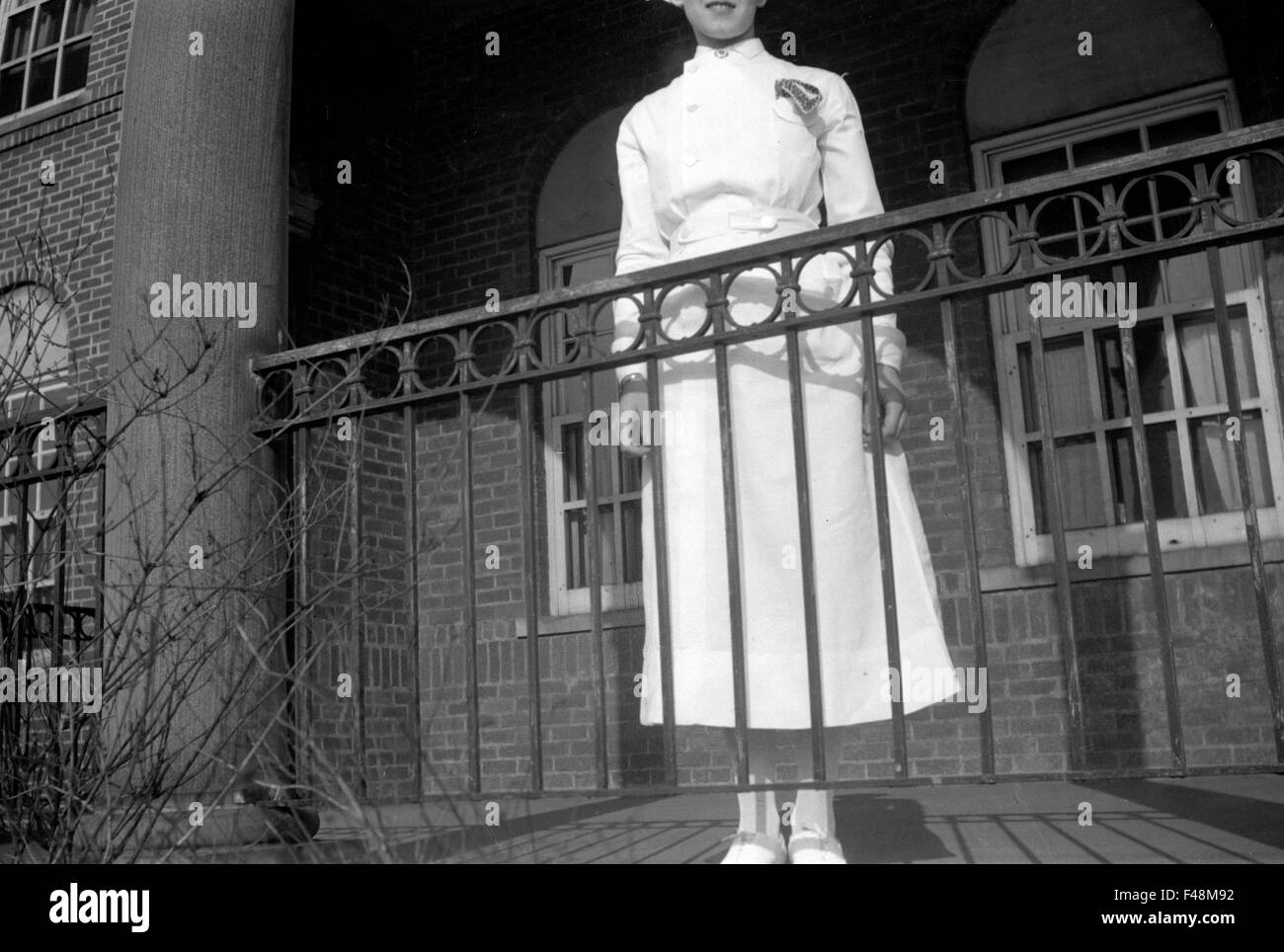 Infirmière à l'hôpital de l'état de Springfield, Ohio en 1931. Asile d'aliénés portrait Banque D'Images