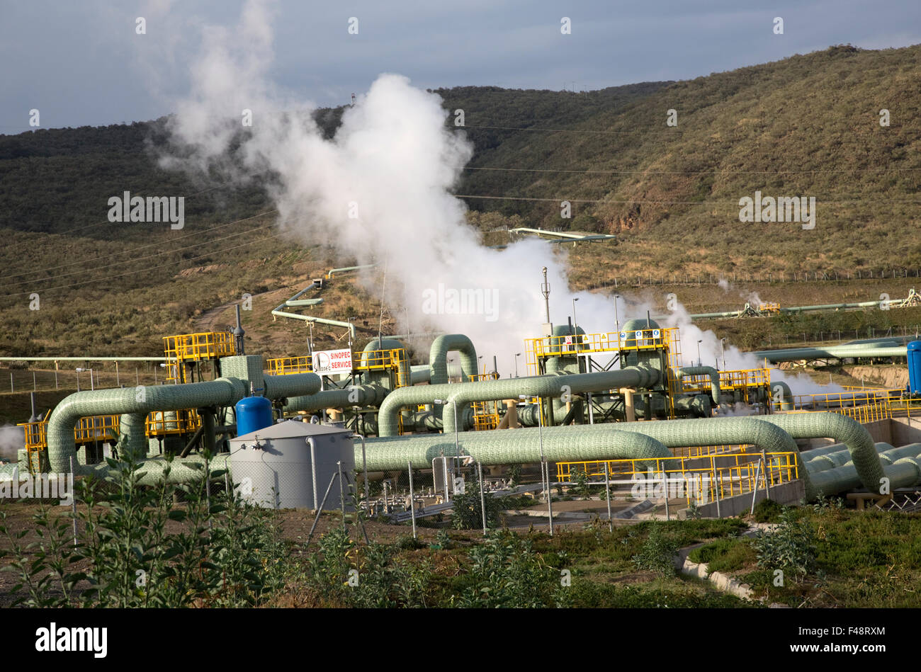 280MW d'énergie géothermique Olkaria Hell's Gate de l'usine de la vallée du Rift au Kenya Banque D'Images