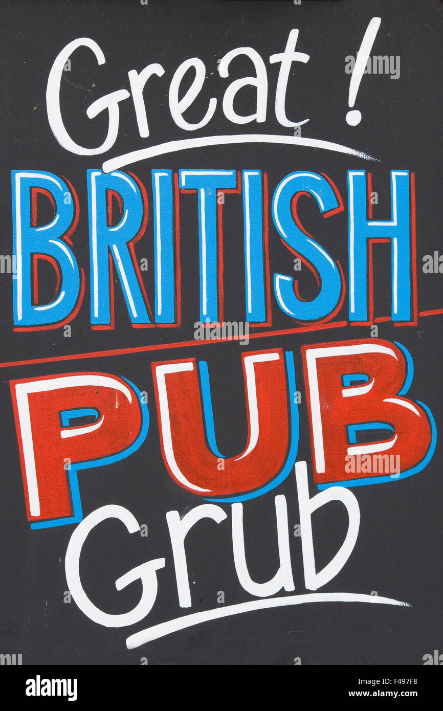 Great British Pub Grub Sign Banque D'Images