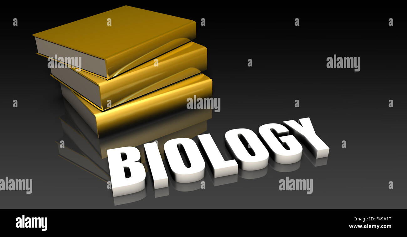 L'objet de la biologie avec une pile de livres d'éducation Banque D'Images