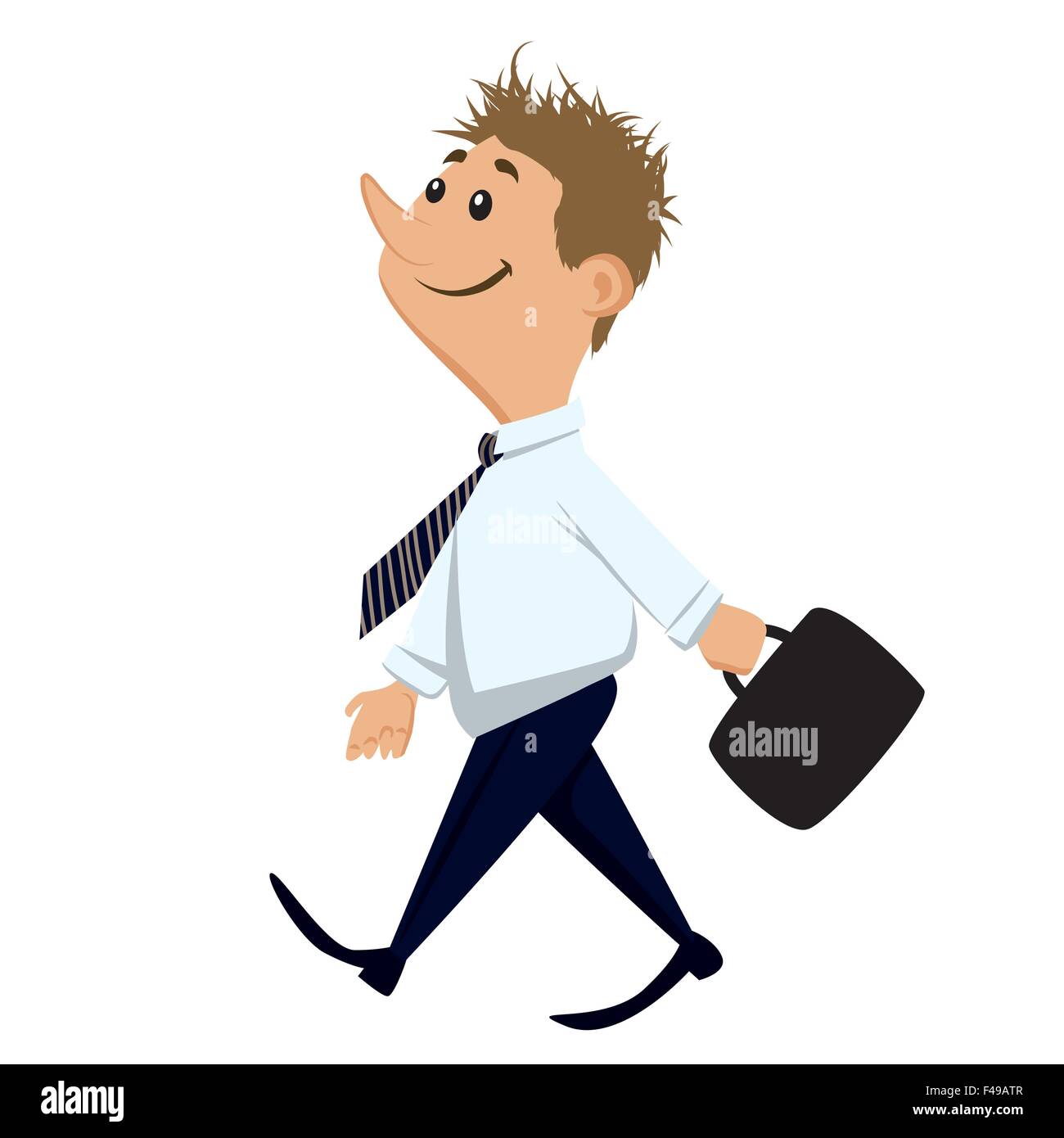 Smiling businessman walking Illustration de Vecteur