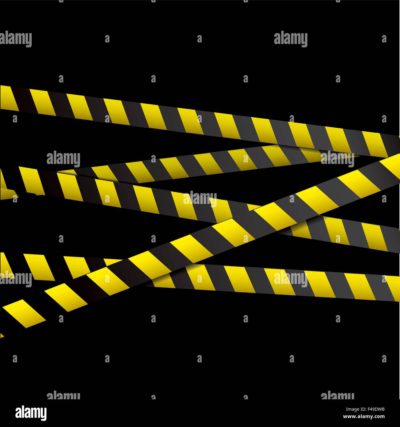 Ruban noir et jaune d'avertissement Illustration de Vecteur