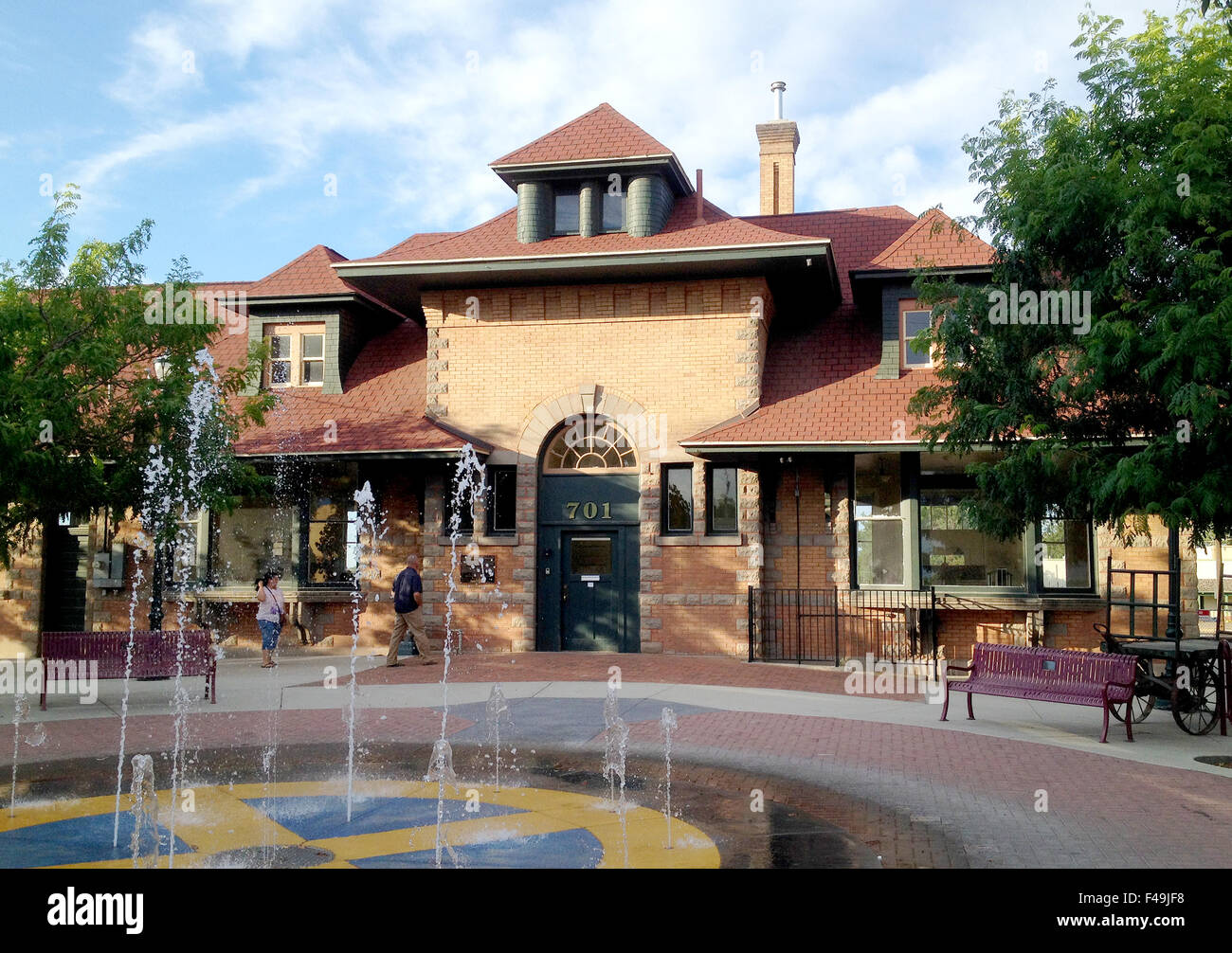 Restauré railroad depot, été, Caldwell, Idaho, États-Unis, 2015. Banque D'Images