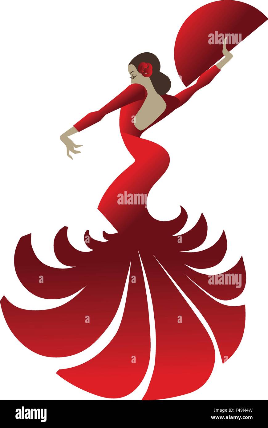 La danseuse de flamenco posent spectaculaire Illustration de Vecteur