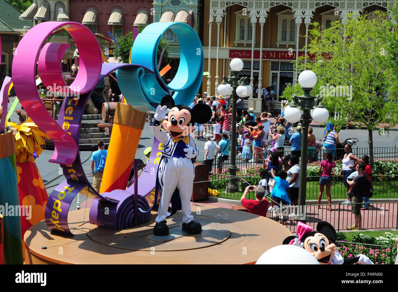 Mickey Mouse : la réalisation d'un rêve (parade au Magic Kingdom de Disney dans Disney World, Orlando, Floride. Banque D'Images