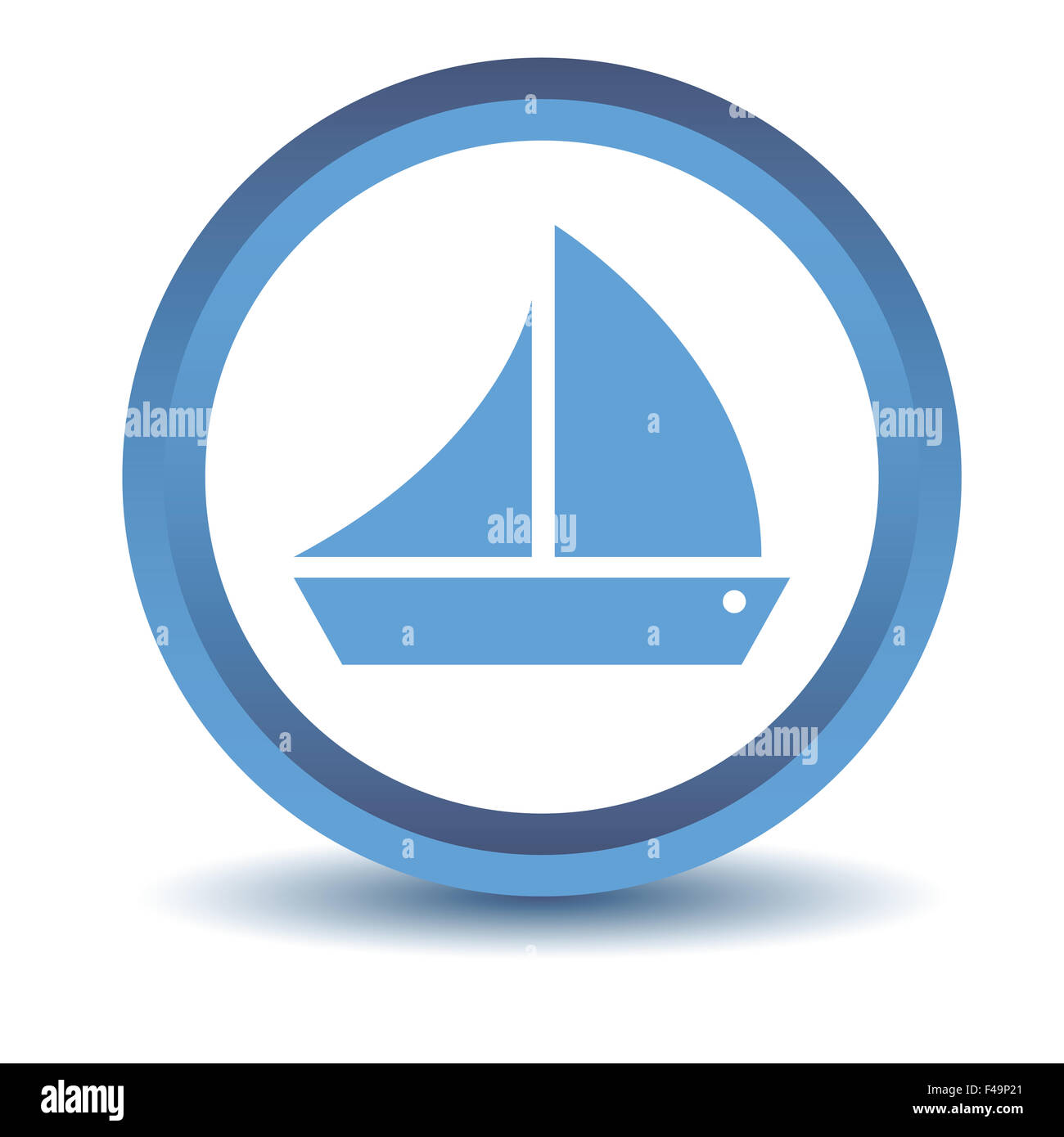 Icône bleue de navire Banque D'Images