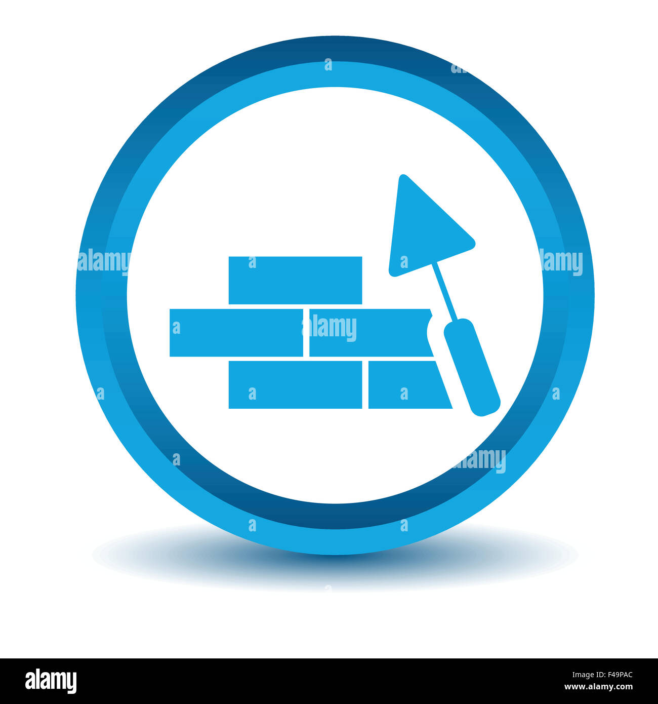 Icône bâtiment bleu Banque D'Images