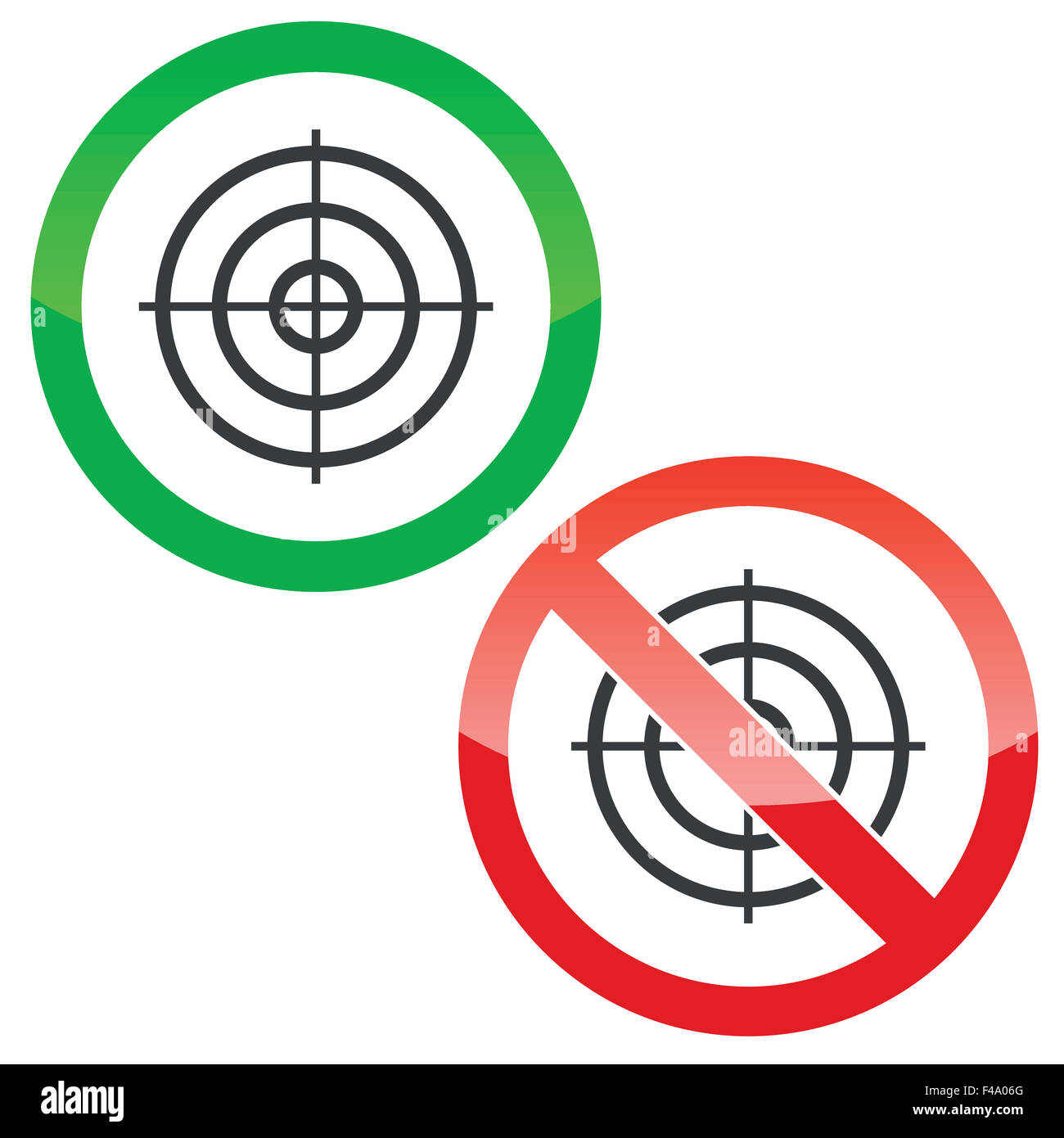 Objectif Définir les signes d'autorisation Banque D'Images