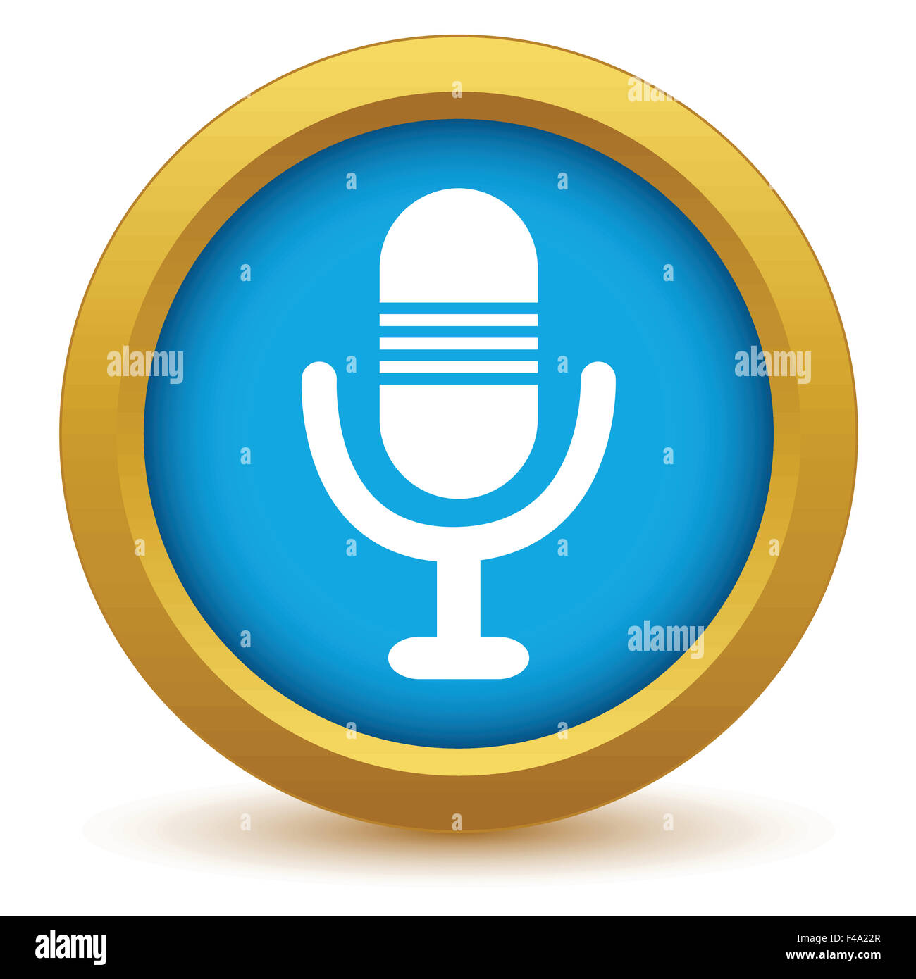 L'icône du microphone d'or Banque D'Images