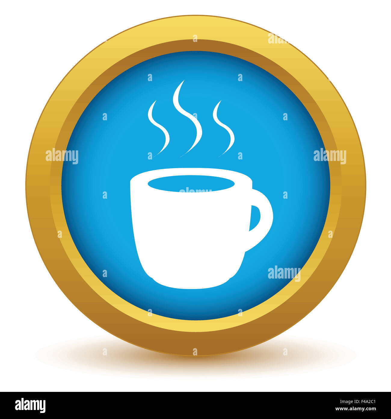 L'icône de tasse de café l'or Banque D'Images