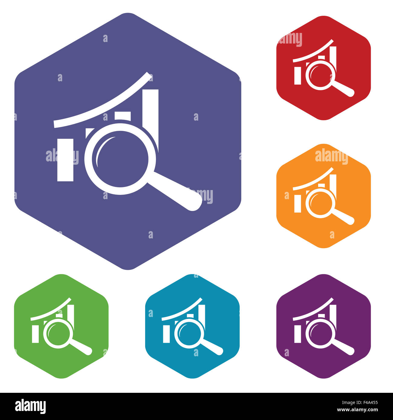 Analyse graphique des icônes rhombus Banque D'Images