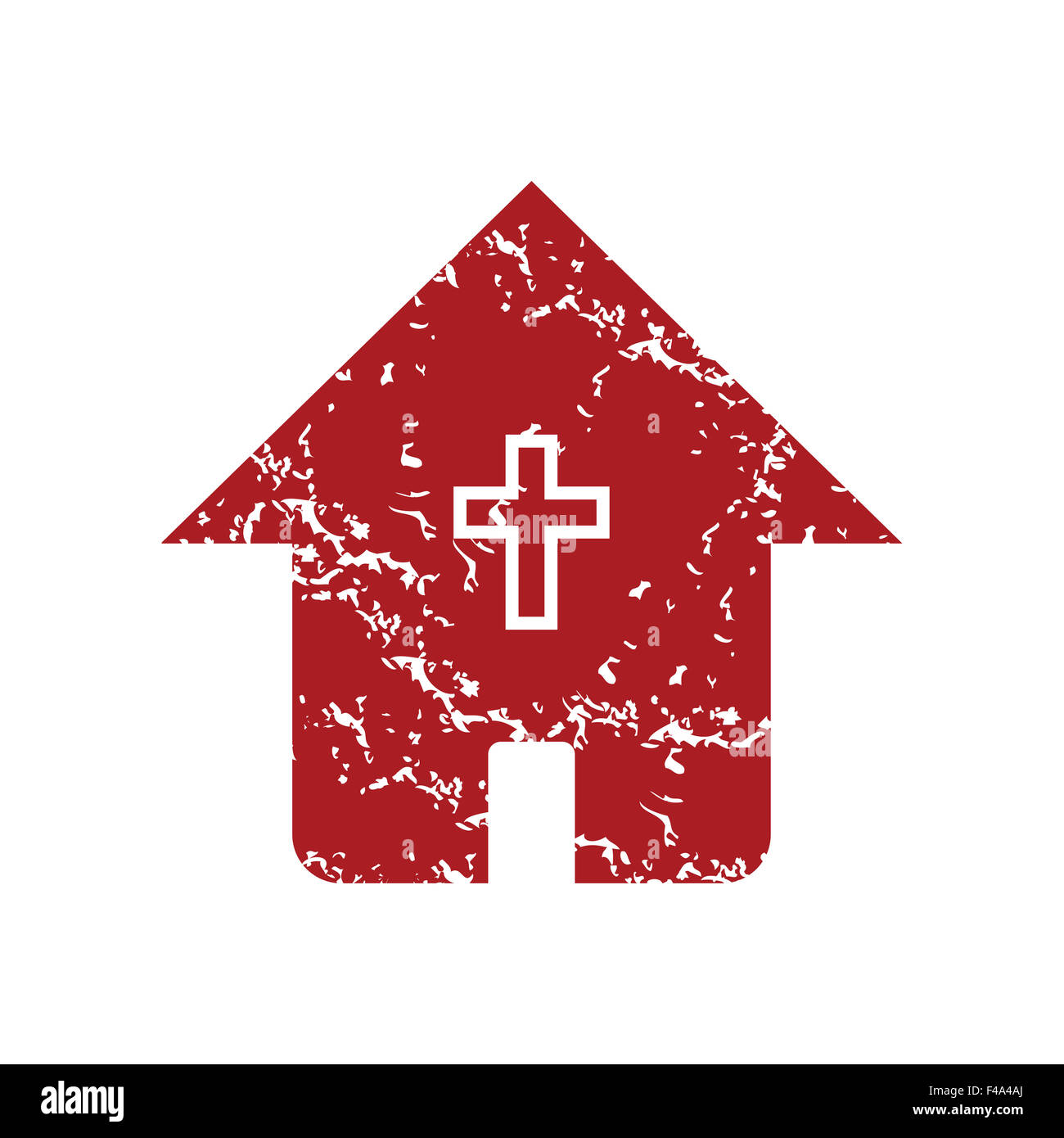 Logo de l'église rouge grunge Banque D'Images