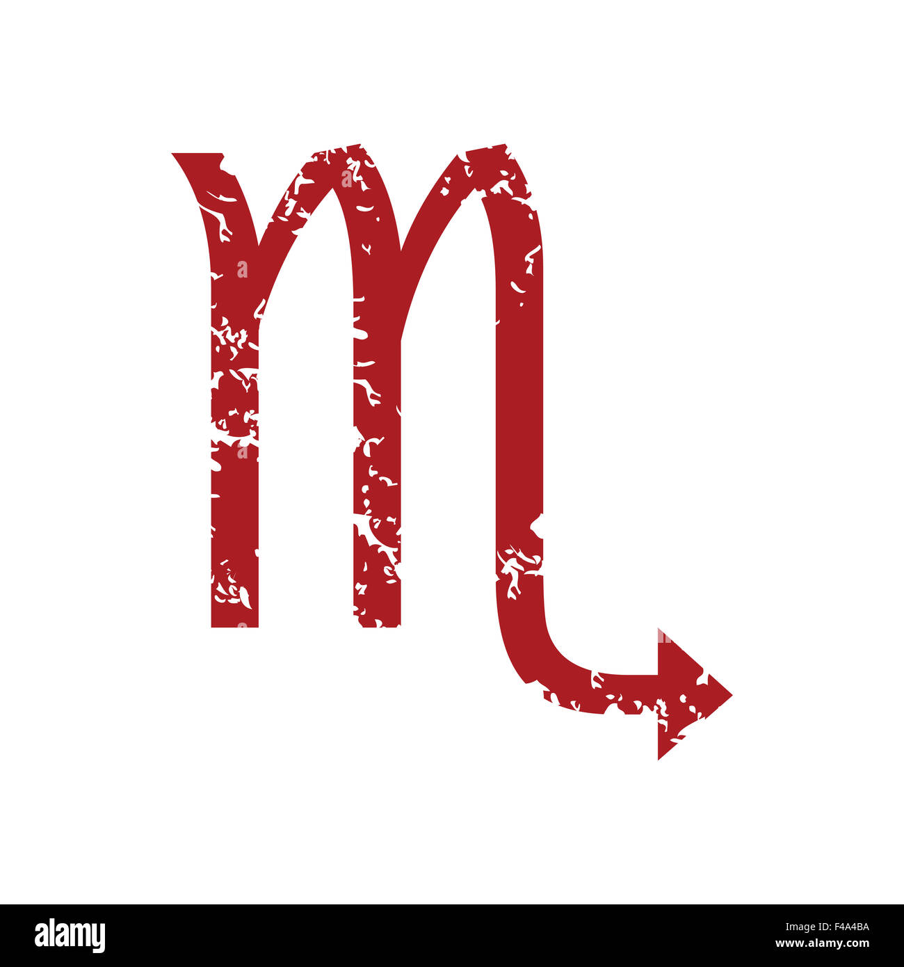 Logo Scorpion rouge grunge Banque D'Images
