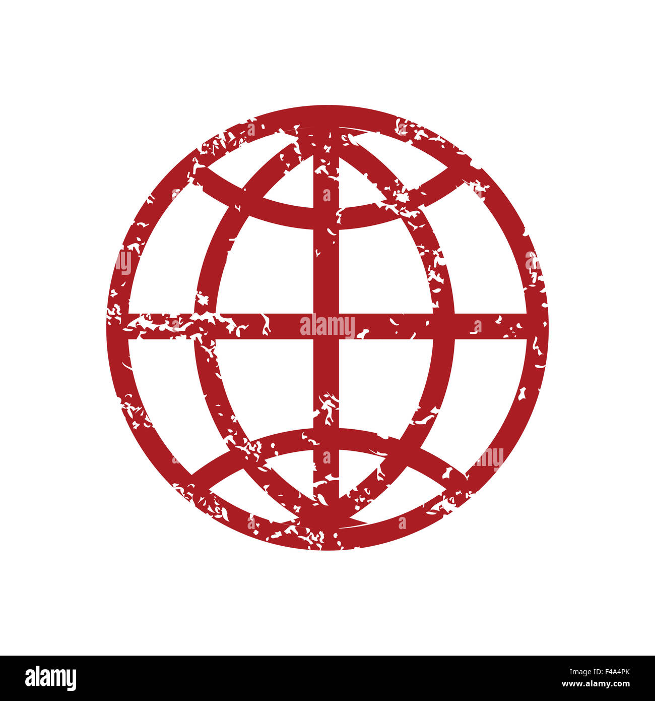 Logo monde grunge rouge Banque D'Images