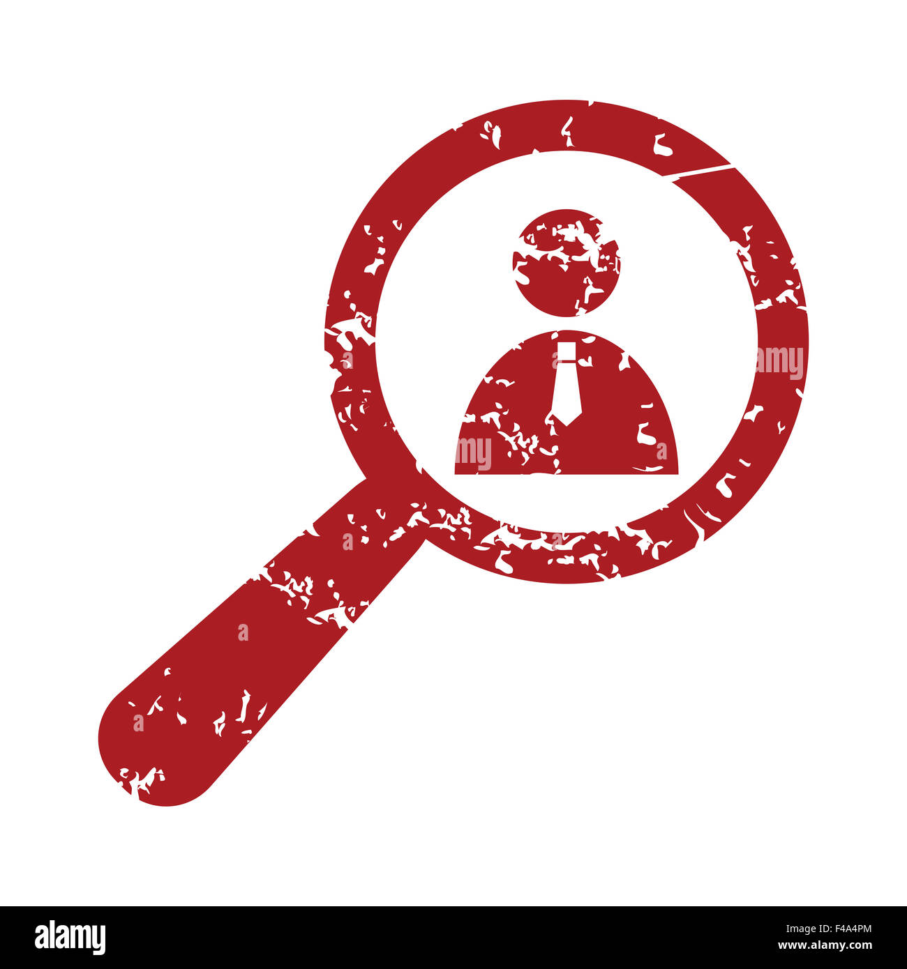 Grunge rouge logo recherche personne Banque D'Images