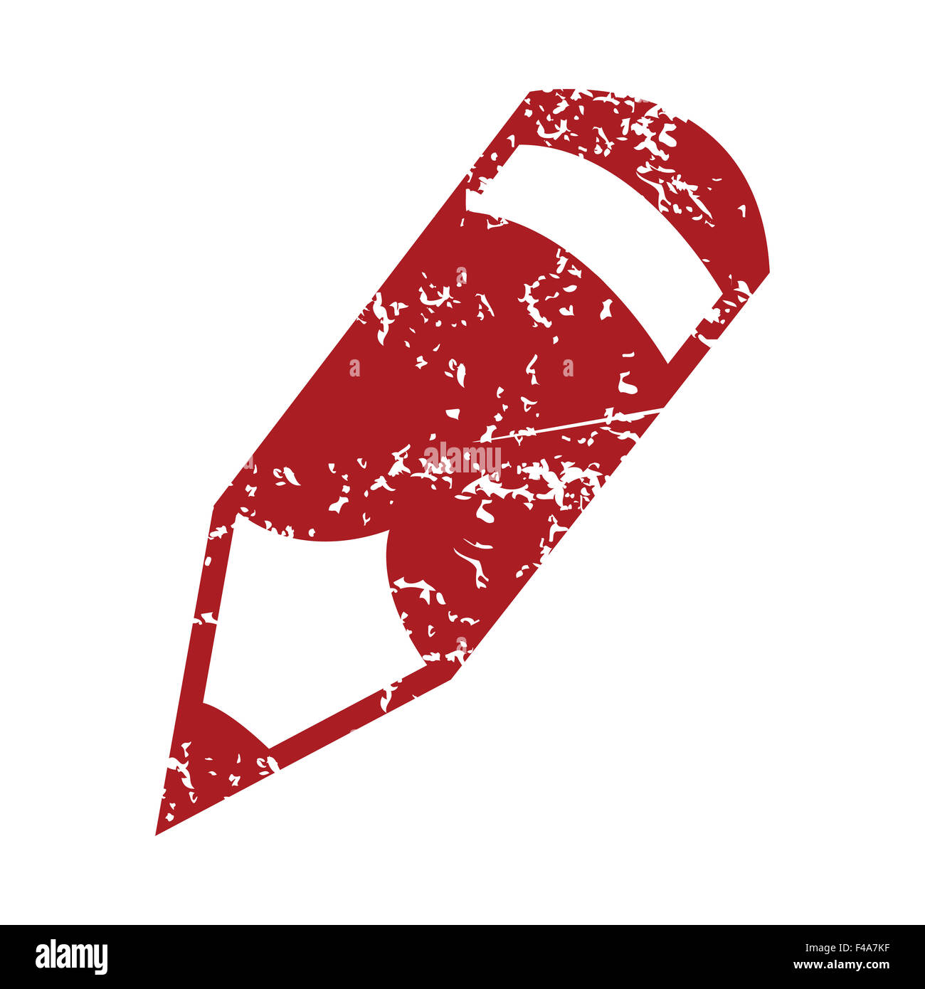 Logo crayon rouge grunge Banque D'Images