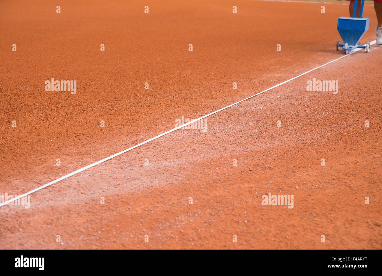 Le dessin d'une ligne d'un terrain de baseball Banque D'Images