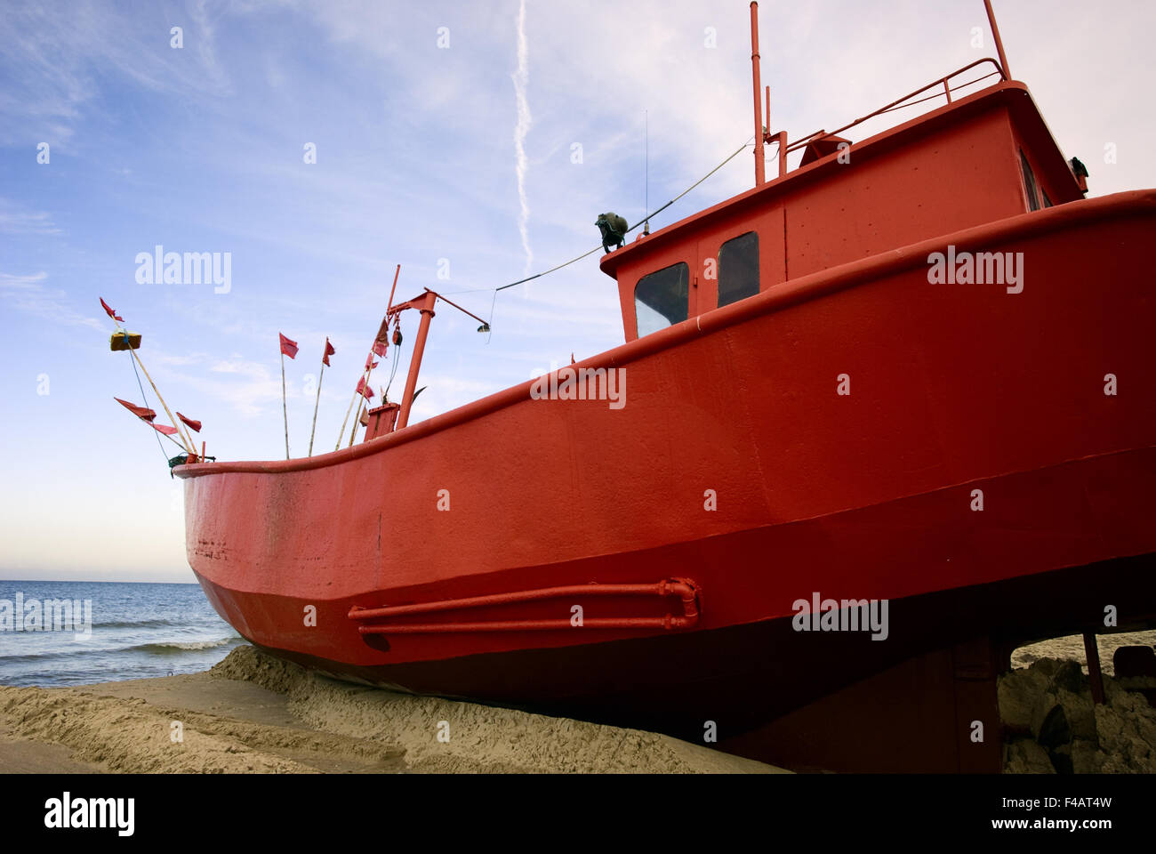 Bateaux de pêche sur la plage Banque D'Images