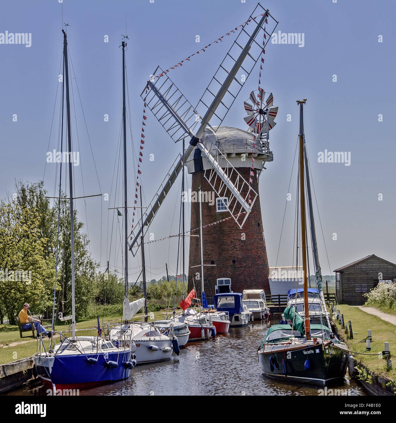 Horsey pompe éolienne Norfolk UK Banque D'Images