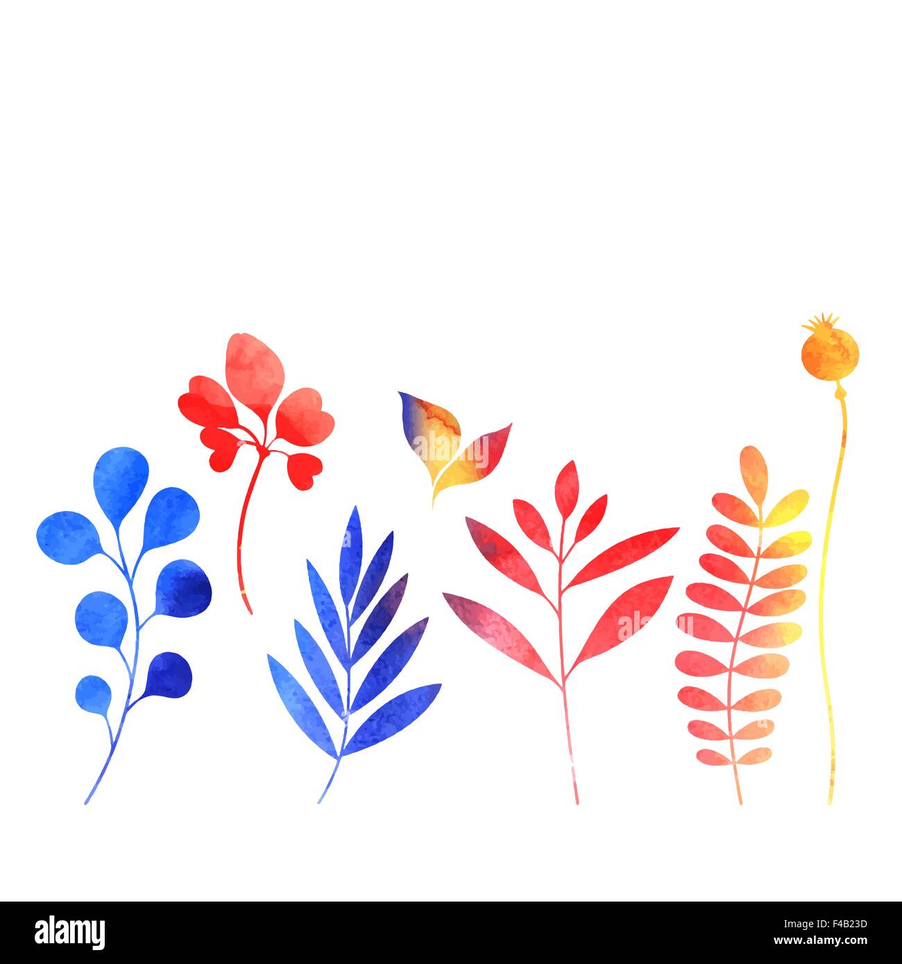 Ensemble de plantes aquarelle Illustration de Vecteur