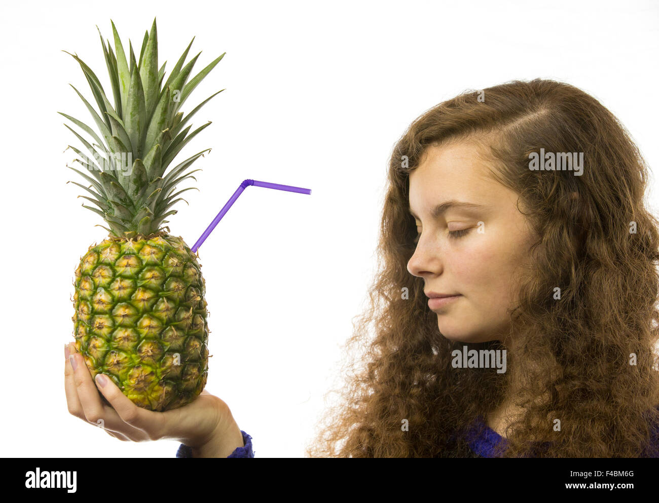 Jeune fille à l'Ananas 4 Banque D'Images