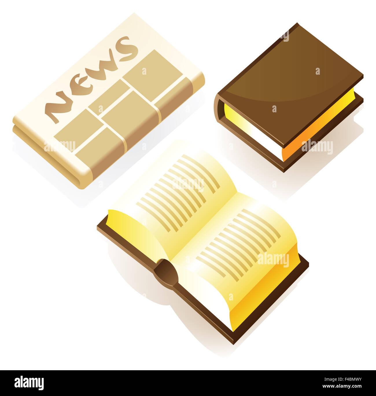 Icône isométrique de médias imprimés Banque D'Images