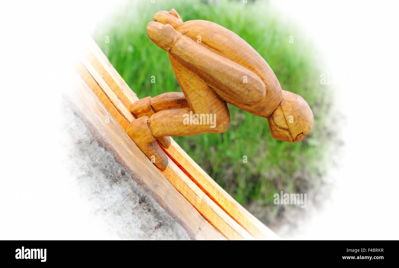 Blanc cavalier ski attitude Banque D'Images