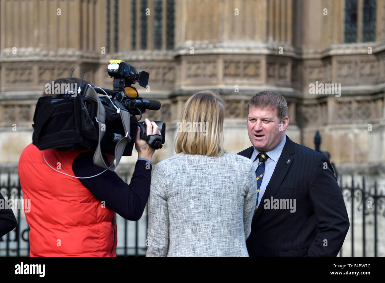 Ian Murray - Pompiers représentant syndical pour Yorkshire et Humberside, interviewé à Westminster avant de prendre par Banque D'Images