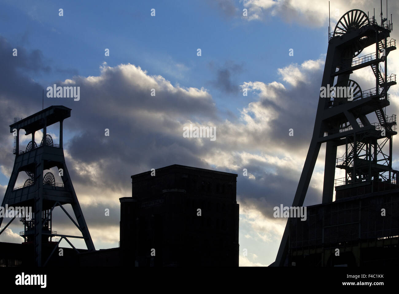 La mine de Headframes Ewald, Herten, Allemagne Banque D'Images