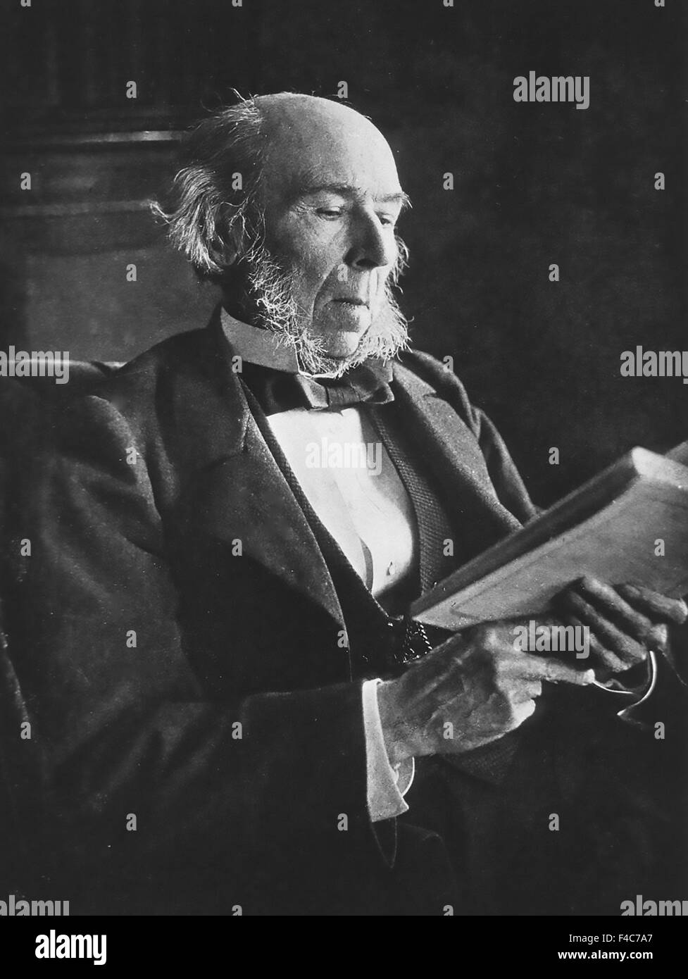 HERBERT SPENCER (1820-1903) Philosophe anglais et théoricien de la politique libérale de 1890 Banque D'Images