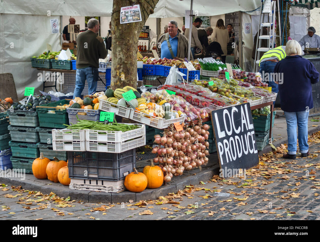 Wells, Somerset, Royaume-Uni. Le puits annuel Food Festival à la place du marché en octobre. Il y a également un marché fermier hebdomadaire Banque D'Images