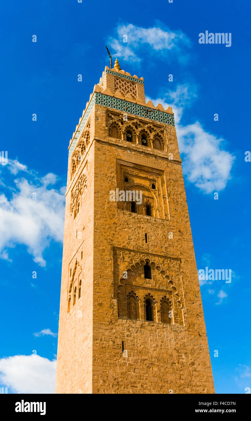 Minaret de la Koutoubia, Marrakech, Maroc. Banque D'Images