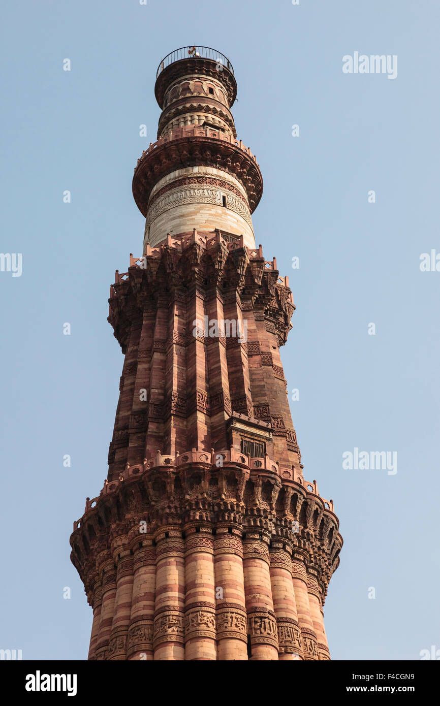 L'Inde, Delhi, le Qutb Minar. Banque D'Images