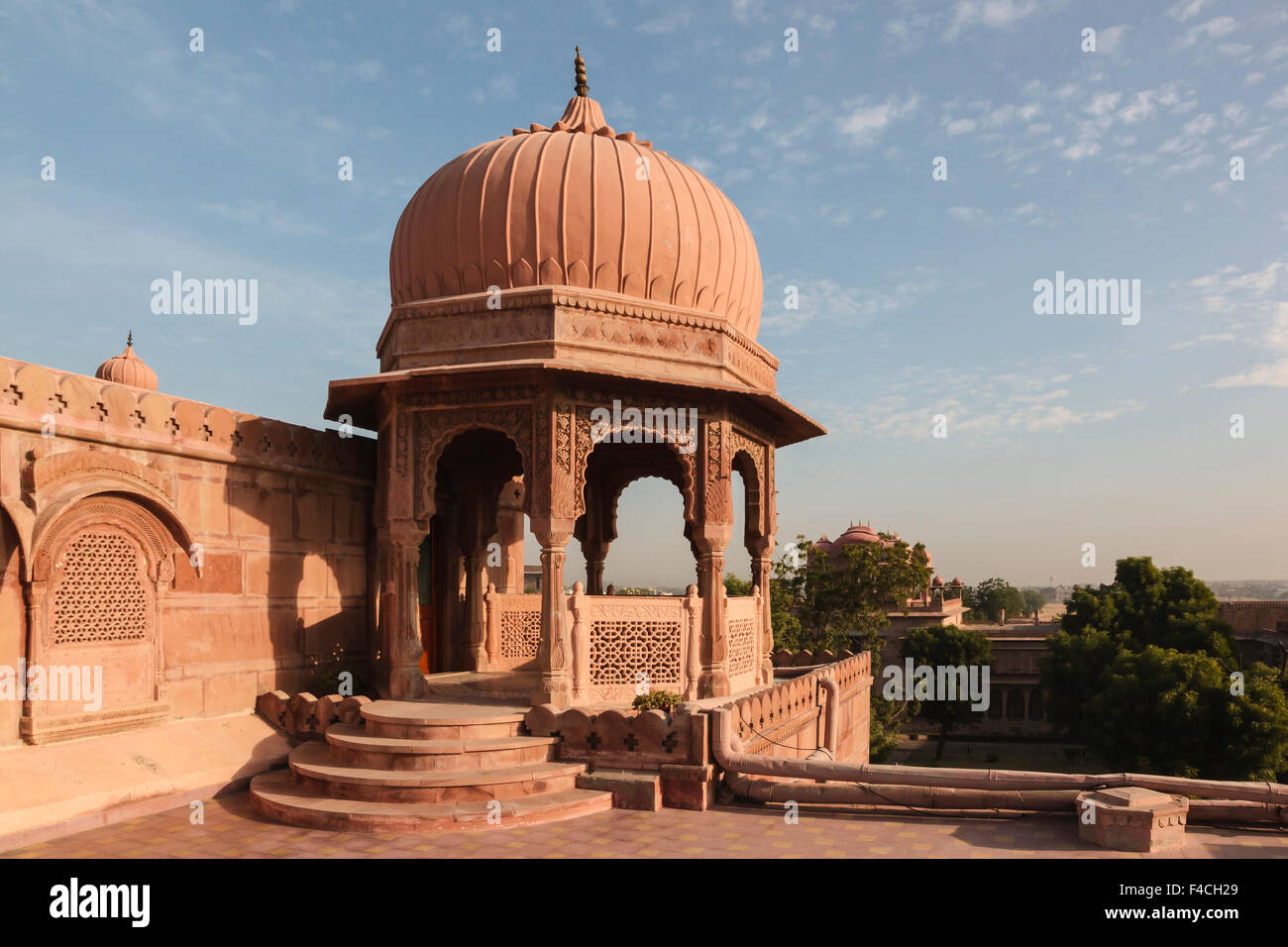 L'Inde, du Rajasthan, Bikaner, Laxmi Niwas Palace, pavillon bombé Banque D'Images
