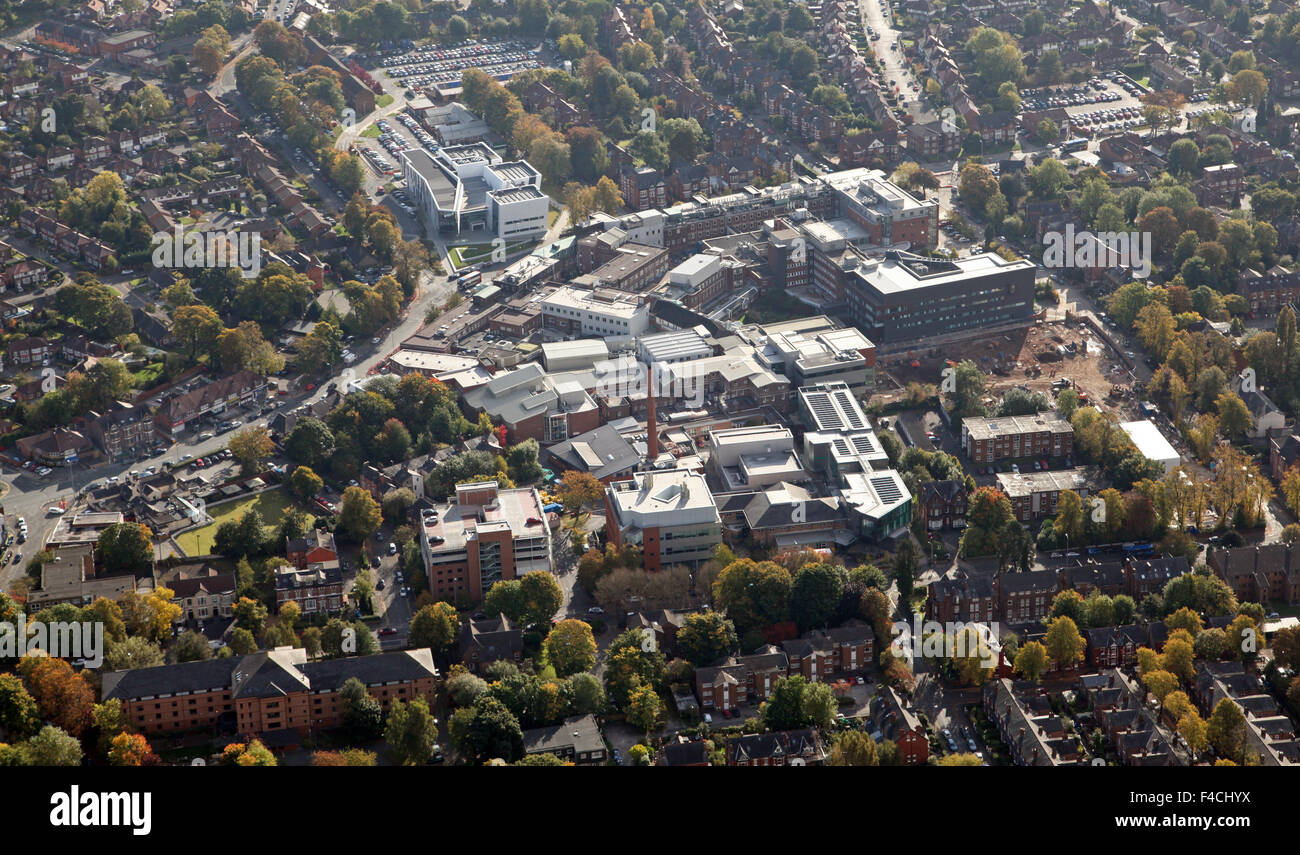 Vue aérienne de l'Christie Hospital à Manchester, UK Banque D'Images