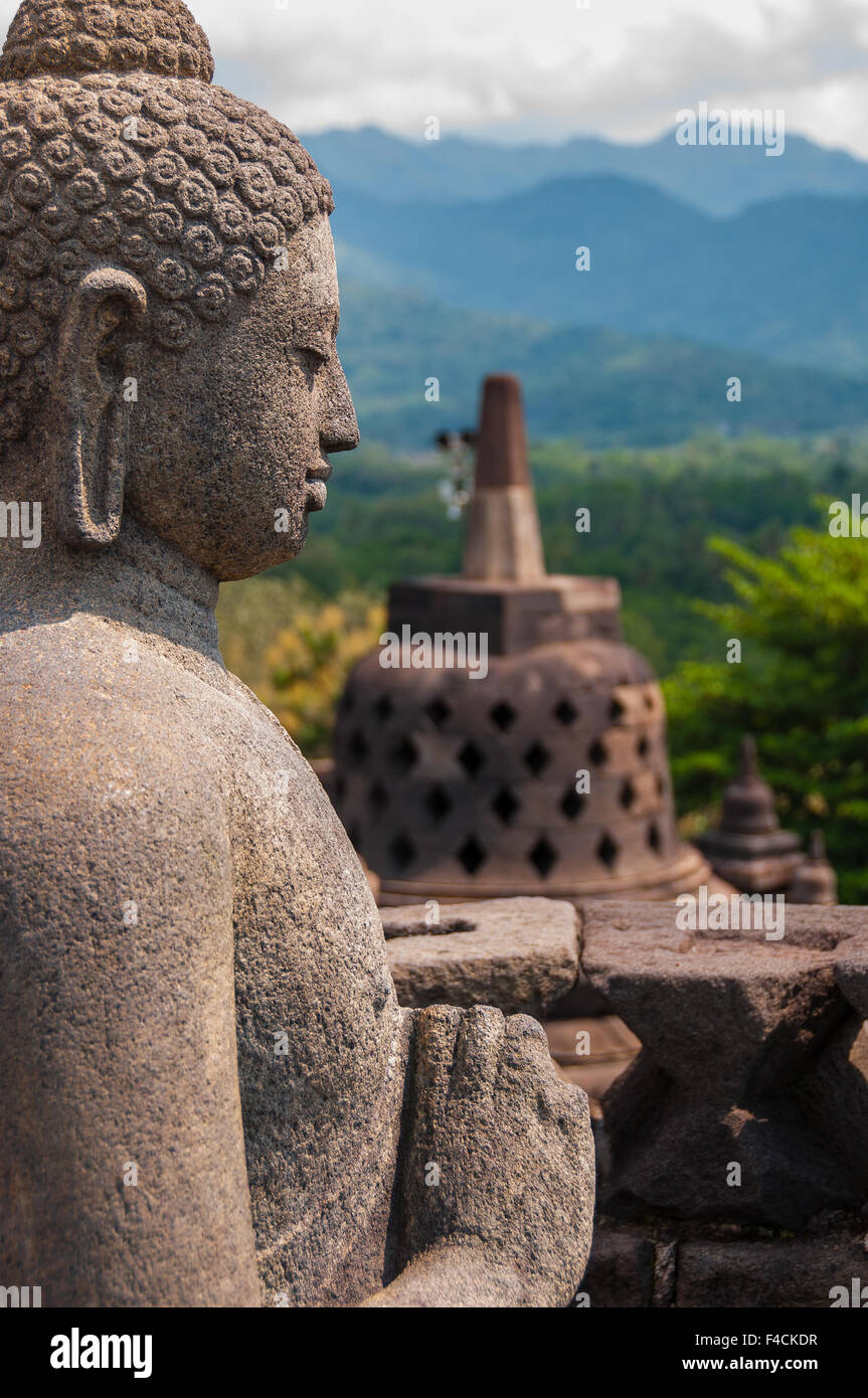 Bouddha à Borobudur Banque D'Images