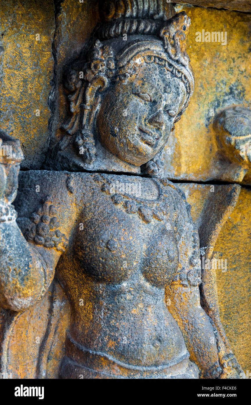 Encarved Bouddha en pierre, Borobudur Banque D'Images